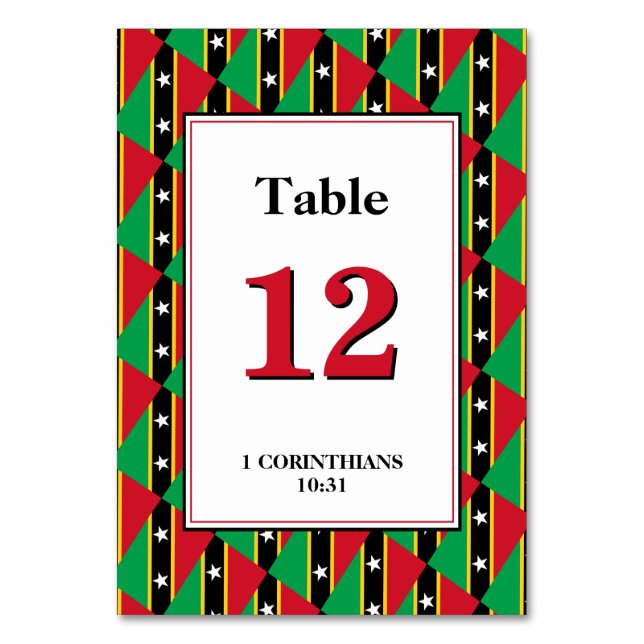 ST KITTS NEVIS Patriotic Celebration Banquet Tischnummer (Vorderseite)
