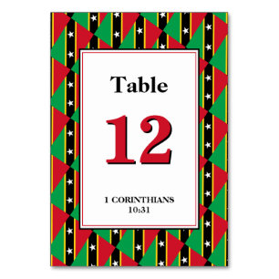 ST KITTS NEVIS patriotische Feierbankett Tischnummer