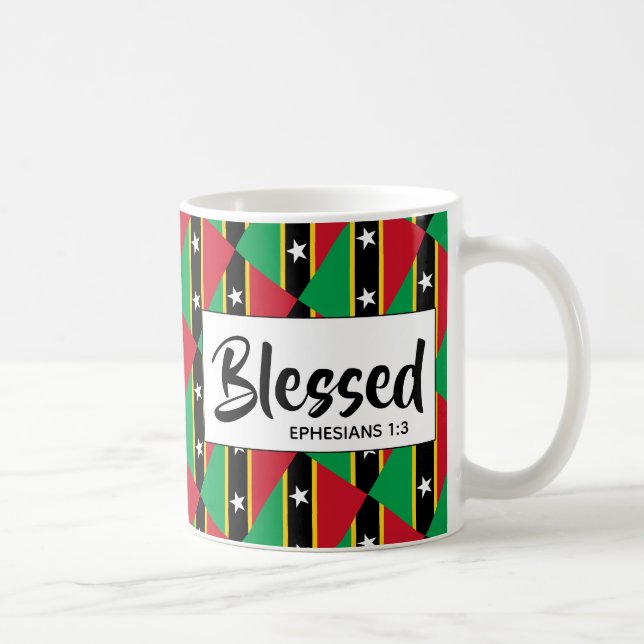 ST KITTS NEVIS Seligen Ephesians Bible Scripting Kaffeetasse (Rechts)