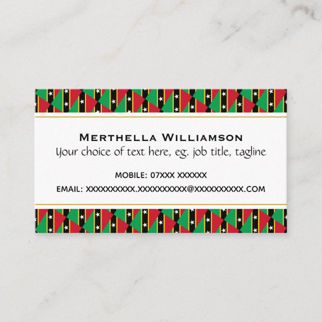 ST KITTS NEVIS VISITENKARTE (Vorderseite)