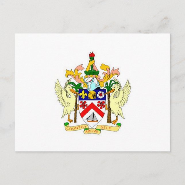 St. Kitts und Nevis-Coat von Waffen Postkarte (Vorderseite)