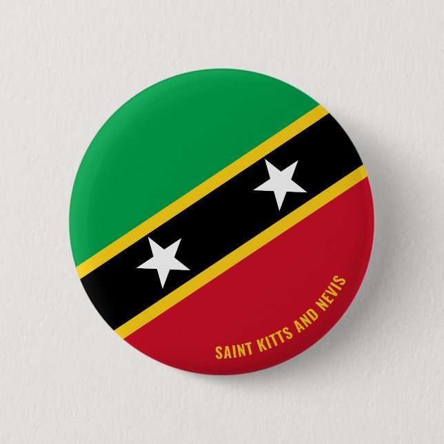 St. Kitts und Nevis Flag Charming Patriotic Button (Vorderseite)