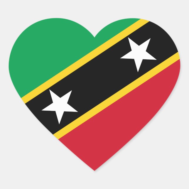 St. Kitts und Nevis Flag Unabhängigkeit Karibik Herz-Aufkleber (Vorderseite)