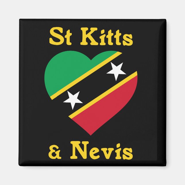 St. Kitts und Nevis Flag Unabhängigkeit Karibik Magnet (Vorne)