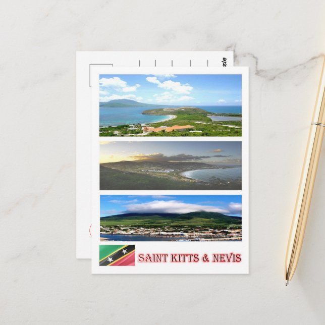 St. Kitts und Nevis - Mosaic - Postkarte (Vorderseite/Rückseite Beispiel)