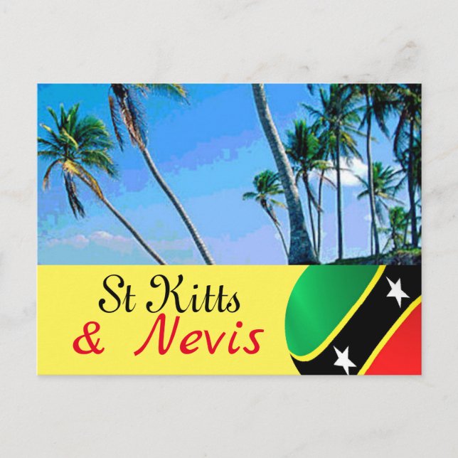 St Kitts und Nevis Palmen Postkarte (Vorderseite)