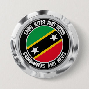 St. Kitts und Nevis Round Emblem Button