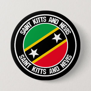 St. Kitts und Nevis Round Emblem Button