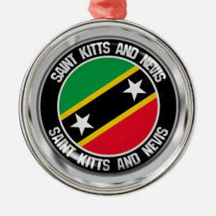 St. Kitts und Nevis Round Emblem Ornament Aus Metall