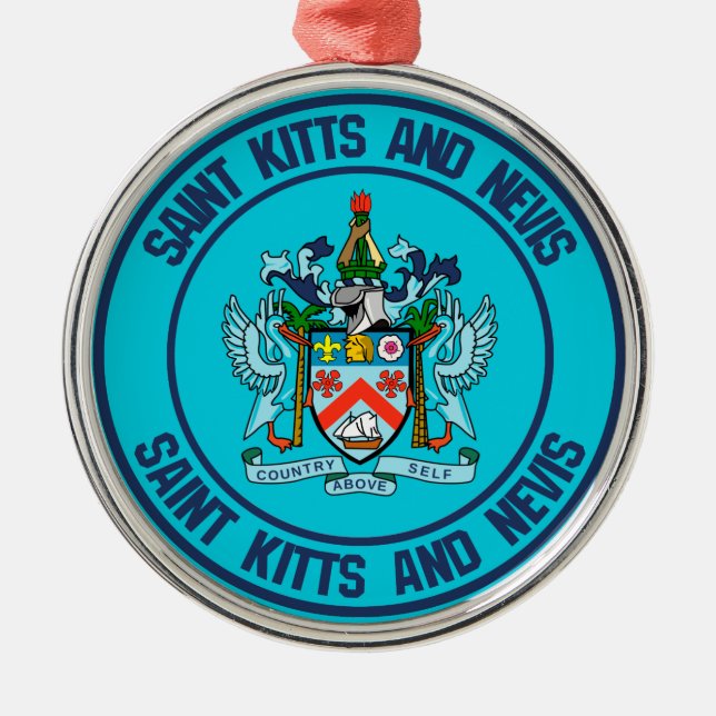 St. Kitts und Nevis Round Emblem Ornament Aus Metall (Vorne)