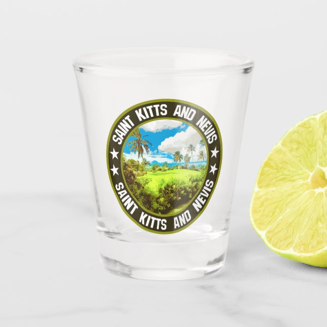 St. Kitts und Nevis Schnapsglas (Vorderseite)