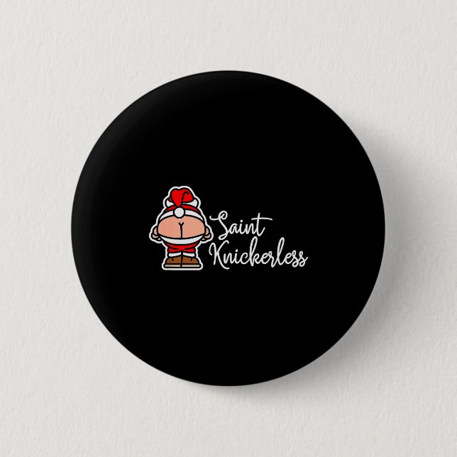 St. Knickerless Funny Mooning Santa Claus Christma Button (Vorderseite)