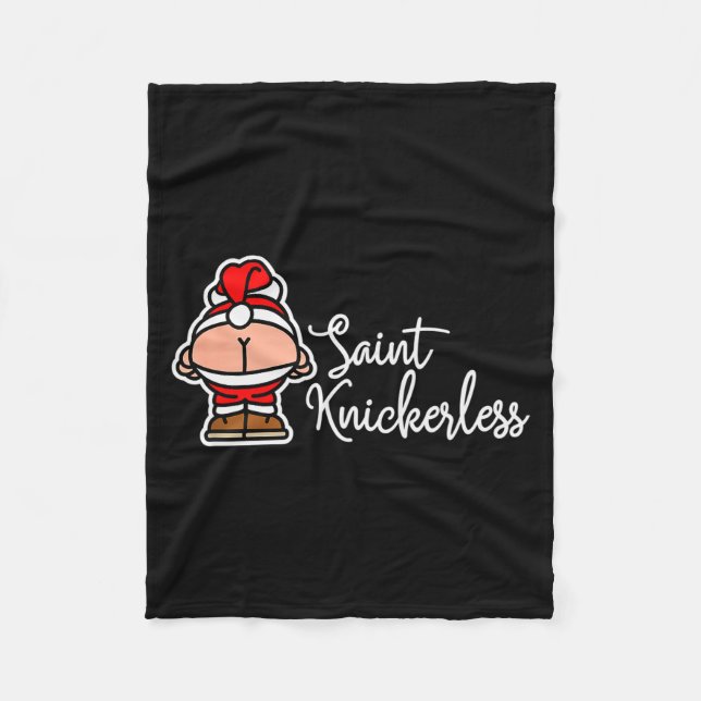 St. Knickerless Funny Mooning Santa Claus Christma Fleecedecke (Vorderseite)