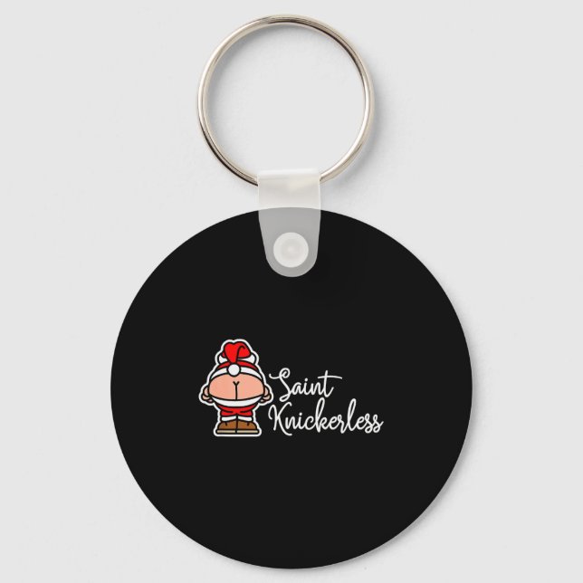 St. Knickerless Funny Mooning Santa Claus Christma Schlüsselanhänger (Vorderseite)