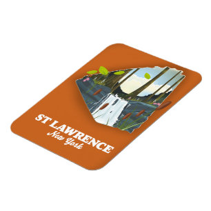 St Lawrence New York Reiseplakat Magnet