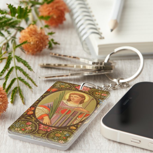 St. Lawrence of Rome (PM 04) Anpassbar Schlüsselanhänger (Vorderseite rechts)