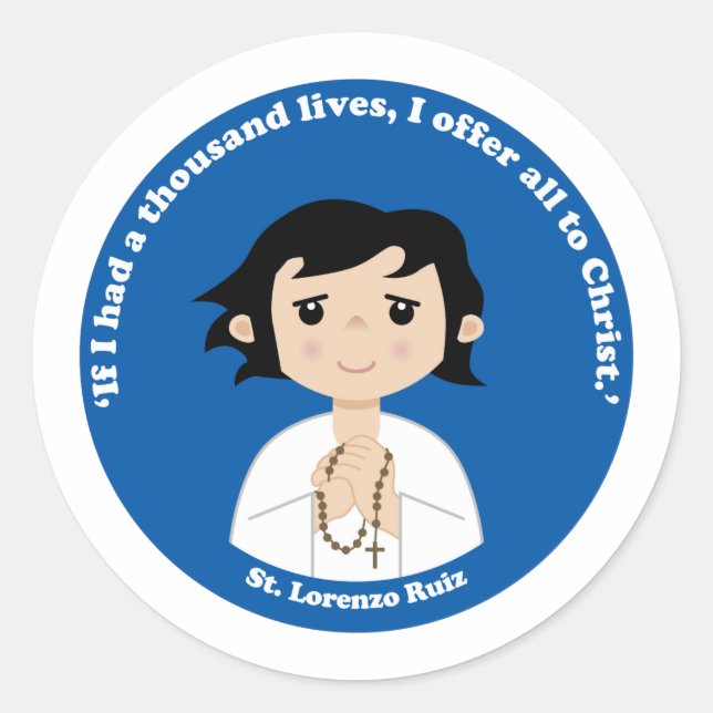 St. Lorenzo Ruiz Runder Aufkleber (Vorderseite)