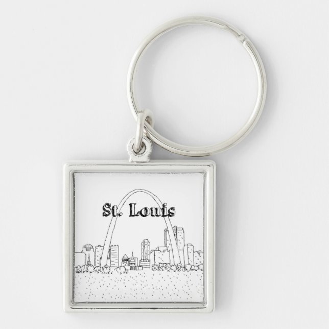St. Louis Arc Urlaub Zeichnend Urlaub Kunst- und K Schlüsselanhänger (Vorne)