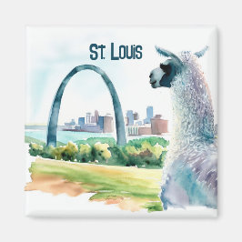 St. Louis Arch Llama Souvenir Magnet