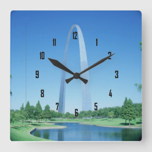 St. LOUIS ARCH Quadratische Wanduhr