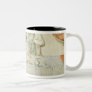 St. Louis, das einen geizigen Mönch füttert Zweifarbige Tasse