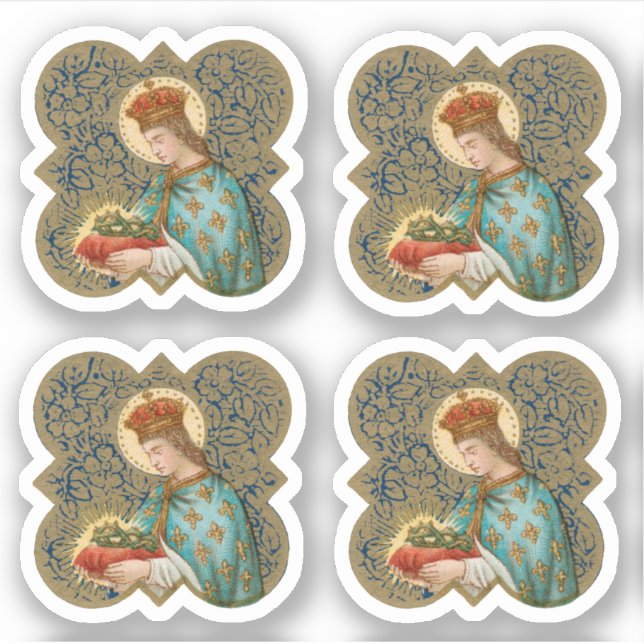 St. Louis der König in einer Barbed Quatrefolie (B Aufkleber (Vorderseite)