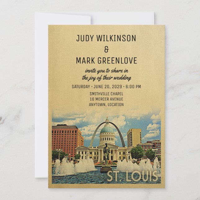 St Louis Faire-part de mariage Missouri Saint Loui (Devant)