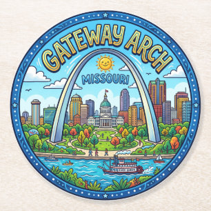 St. Louis Gateway Arch Missouri Runder Pappuntersetzer