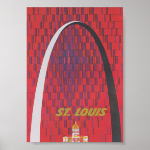 St Louis Gateway Arch Retro Vintage Reiseplan Poster