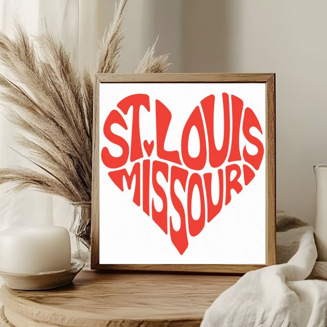 St. Louis Heart Shaped Word Art Poster (Von Creator hochgeladen)