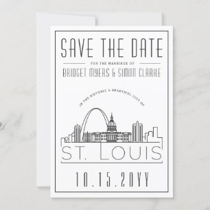 St. Louis Hochzeit gestylte Skyline Save-the-Date- Einladung