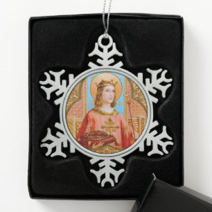 St. Louis IX der König (BK 004) Schneeflocken Zinn-Ornament