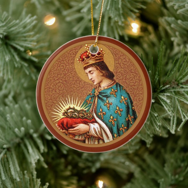 St. Louis IX (Detail; nur "Medallion"; BK 065) Keramik Ornament (Baum)