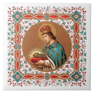 St. Louis IX mit Rinceau-Rand (BK 065) Fliese