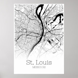 St. Louis Map - Missouri - City Map Poster