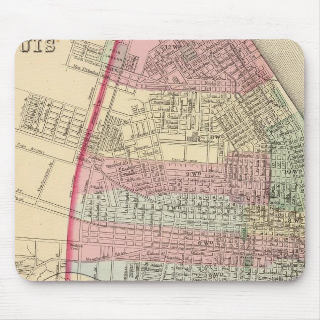 St Louis Map von Mitchell Mousepad (Vorne)