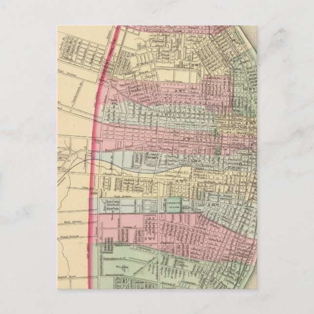 St Louis Map von Mitchell Postkarte (Vorderseite)
