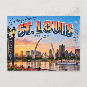 St. Louis, Missouri Ansichtskarte mit dem Gateway Postkarte