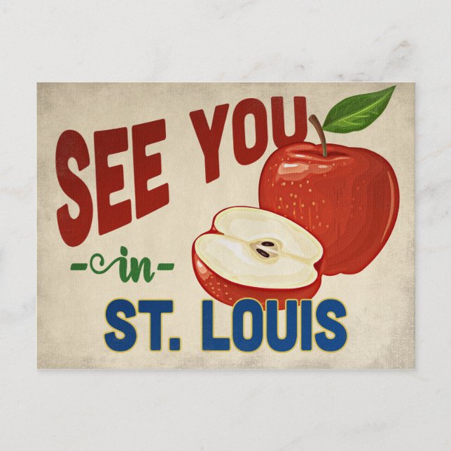 St. Louis Missouri Apple - Vintage Travel Postkarte (Vorderseite)