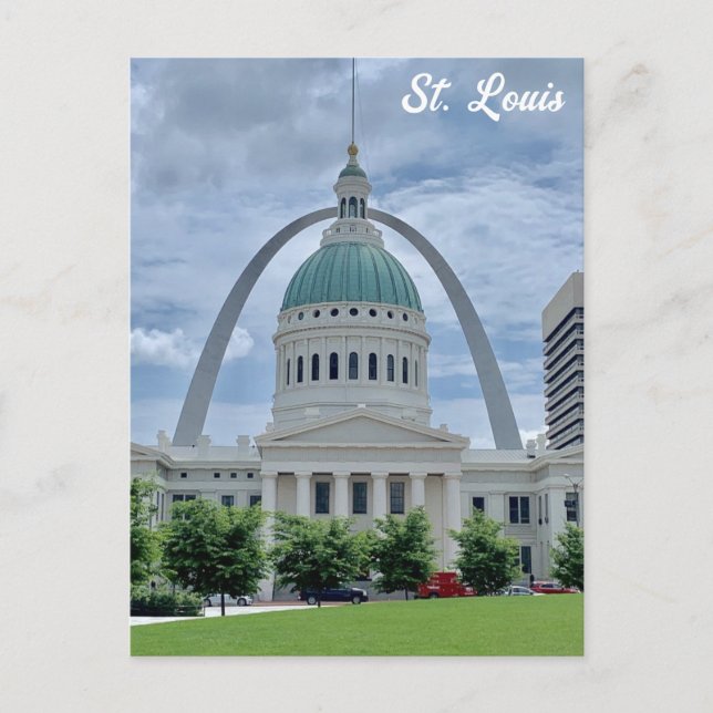 St Louis Missouri Gateway Arch Courthouse Travel Postkarte (Vorderseite)