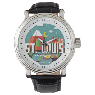 St. Louis, Missouri Geometric Design Armbanduhr