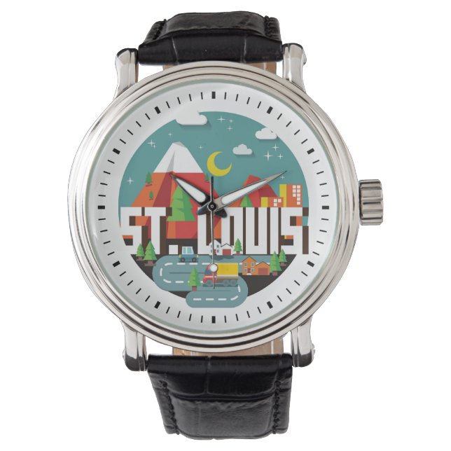St. Louis, Missouri Geometric Design Armbanduhr (Vorderseite)