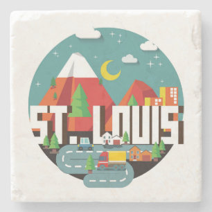 St. Louis, Missouri Geometric Design Steinuntersetzer