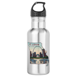 St. Louis Missouri Karte Edelstahlflasche
