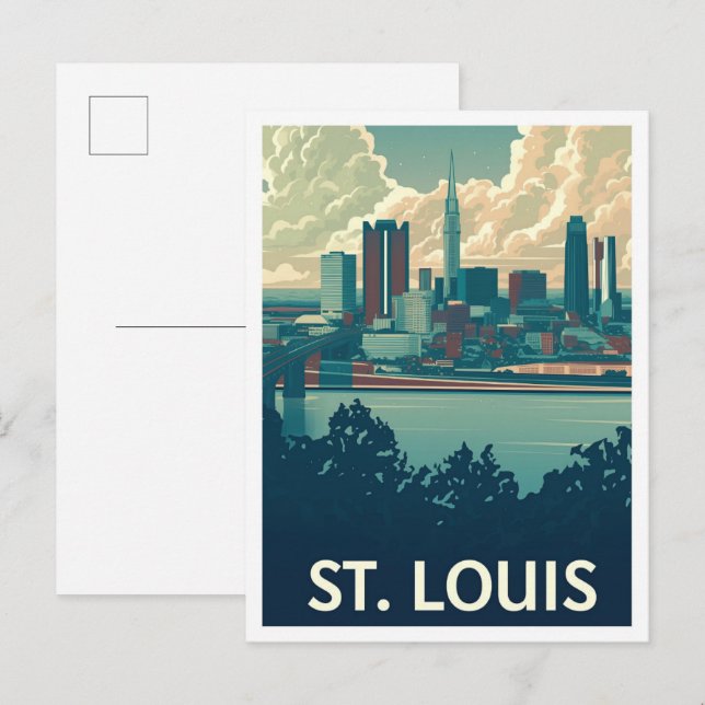 St Louis Missouri Kunst, Dichtung und Musik Postkarte (Vorne/Hinten)