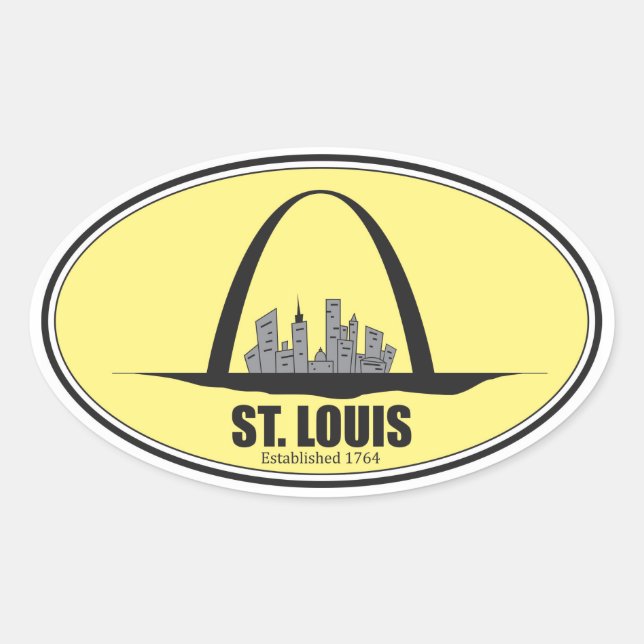 St. Louis Missouri Ovaler Aufkleber (Vorderseite)