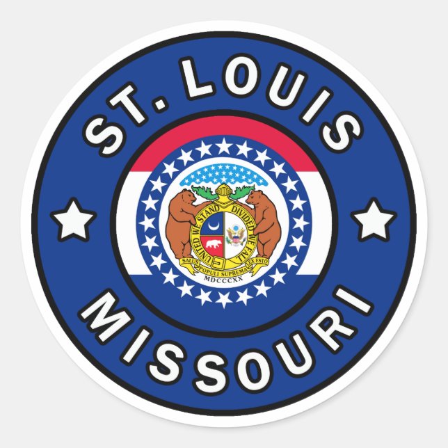 St. Louis Missouri Runder Aufkleber (Vorderseite)