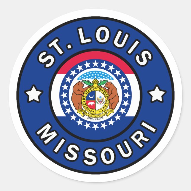 St. Louis Missouri Runder Aufkleber (Vorderseite)