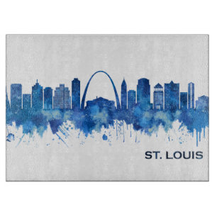 St. Louis Missouri Skyline Blue Schneidebrett