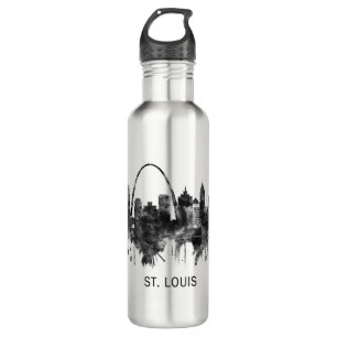 St. Louis Missouri Skyline BW Edelstahlflasche
